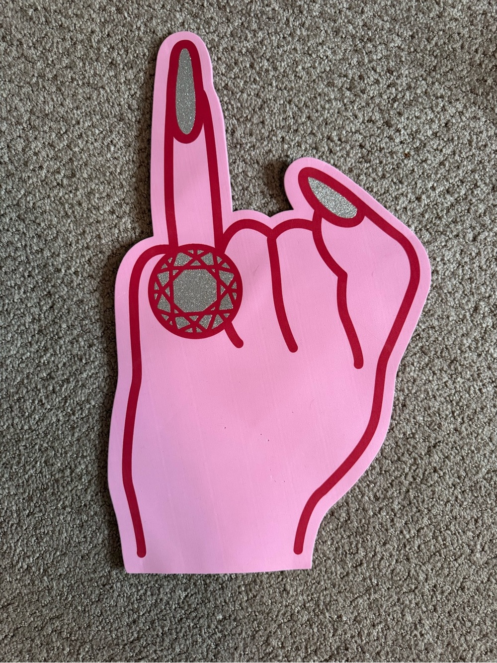 Pink Ring Finger Foam Finger (bachelorette)